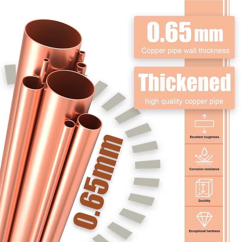Wostore 16 Ft. Line Set 1/4&3/8 Inch 3/8" PE for Mini Split Air Conditioner Insulated Coil Copper Pipes HVAC with Fittings - Image 5